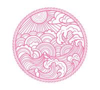 Mapa y brújula con el logotipo de un velero vintage y tiempo tormentoso Calcomanías de pared de PVC 67.2x67.2cm No daña la superficie de la pared Rosa