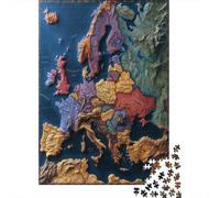 Mapaa of Europe Puzzle,Puzzle 1000 Piezas,1000 Piezas Puzzle Adultos para Aliviar El Estrés,Rompecabezas Intelectual Desafío para Niños Adultos 1000pcs (75x50cm)