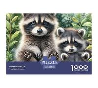 Mapache Animal del Bosque Puzzle de 1000 Piezas Papel para Adultos Estilo Natural Relajación Enfoque Regalo Familiar Decoración 52x38cm/1000pcs