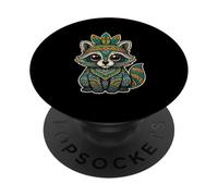 Mapache Azteca Maya Mitología Tribal Patrimonio artístico indígena PopSockets PopGrip Adhesivo