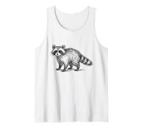 Mapache Bosquejo Basura Bandido Abstracto Garabato Arte Minimalista Camiseta sin Mangas