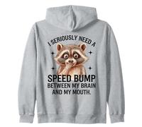 Mapache Cerebro Boca Velocidad Bump Dicho Divertido Sudadera con Capucha