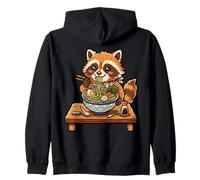Mapache Comiendo Fideos Ramen Japonés Mapaches Dueño de Animal Sudadera con Capucha