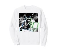 Mapache Comiendo Pizza Calles de Nueva York Halftone 90s Art Sudadera