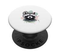 Mapache con Formas abstractas PopSockets PopGrip Adhesivo