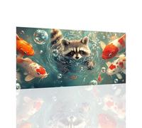 Mapache Diamond Painting Adultos Redonda Diamantes Grande 30X60CM, 5D DIY Diamond Painting Kit Completo carpa koi Diseño, Pintar con Numeros Adultos Manualidades, Decoracion Hogar, Regalo Mujer, Y811Z