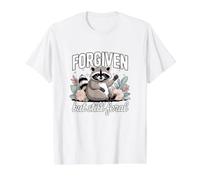 Mapache Divertido Lindo perdonado Pero todavía Salvaje Camiseta gráfica económica, Hombre, Blanco, S