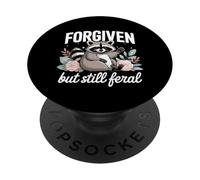 Mapache Divertido Lindo perdonado Pero todavía Salvaje PopSockets PopGrip Adhesivo