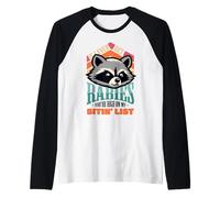 Mapache Divertido Meme Rabia Youre High On Bitin Lista Camiseta Manga Raglan