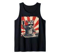 Mapache DJ House Music Retro Animal Lover Camiseta sin Mangas