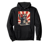 Mapache DJ House Music Retro Animal Lover Sudadera con Capucha