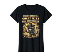 Mapache Eres un Tipo Inteligente o un Olor a Pedo Camiseta gráfica económica, Mujer, Negro, S