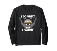 Mapache I Do What I Want Sassy Animal Actitud Humor Cita Manga Larga