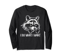 Mapache I Do What I Want Sassy Animal Actitud Humor Cita Manga Larga