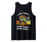 Mapache Jardinero Jardinería Humor Enterrar Planta Gente Camiseta sin Mangas