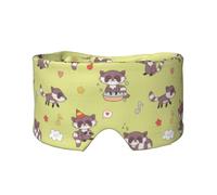 Mapache kawaii lindo,Máscara para ojos con bloqueo de luz y protección ocular completa para dormir, orejeras y ojos.