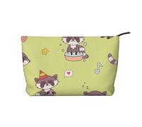 Mapache Kawaii Lindo,Neceser de pana, neceser de maquillaje portátil, neceser de viaje