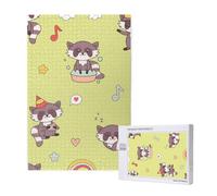 Mapache Kawaii Lindo,Rompecabezas de Madera de 1000 Piezas para Adultos y Adolescentes.