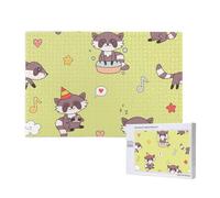 Mapache Kawaii Lindo,Rompecabezas de Madera de 1000 Piezas para Adultos y Adolescentes.