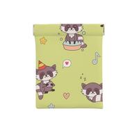 Mapache Kawaii Lindo, Squeeze Top Wallet Bolsa de Almacenamiento para Mujer Monedero pequeño Bolsa de Cambio