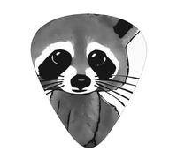 Mapache lindo de dibujos animados,12 púas de guitarra, 3 grosores diferentes para guitarra acústica, bajo y ukelele