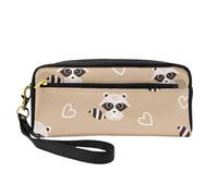 Mapache Lindo Estampado Animal, Bolsa de Maquillaje Bolsa de cosméticos Bolsa de Aseo de Viaje portátil Estuche de Cuero para Mujeres y niñas