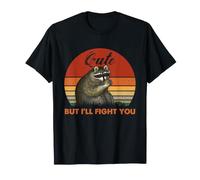 Mapache Lindo Pero voy a Luchar contra Usted Basura Panda Humor Cita Camiseta
