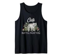 Mapache Lindo Pero voy a Luchar contra Usted Basura Panda Humor Cita Camiseta sin Mangas