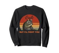 Mapache Lindo Pero voy a Luchar contra Usted Basura Panda Humor Cita Sudadera