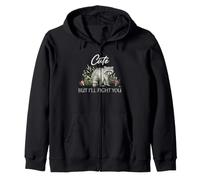 Mapache Lindo Pero voy a Luchar contra Usted Basura Panda Humor Cita Sudadera con Capucha