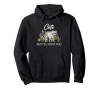 Mapache Lindo Pero voy a Luchar contra Usted Basura Panda Humor Cita Sudadera con Capucha