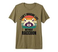 Mapache Lindo Retro I Can't Imagine Life Without Raccoon Camiseta Premium