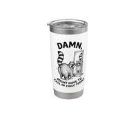 Mapache maldito podría tener que llamar a thicc hoy Meme Vaso térmico de acero inoxidable de doble pared