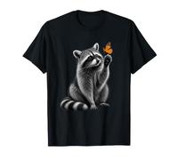 Mapache Mariposa Naturaleza Amante Arte de Vida Camiseta
