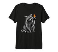 Mapache Mariposa Naturaleza Amante Arte de Vida Camiseta Premium