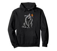 Mapache Mariposa Naturaleza Amante Arte de Vida Sudadera con Capucha