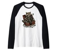 Mapache Mecánico Sucio Camiseta Manga Raglan