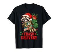 Mapache Navideño con Broma de Reparto Camiseta gráfica económica