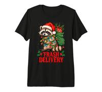 Mapache Navideño con Broma de Reparto Camiseta Premium