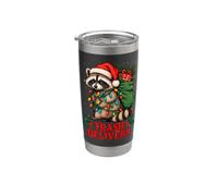 Mapache Navideño con Broma de Reparto Vaso térmico de acero inoxidable de doble pared
