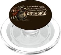 Mapache Off Grid Humor Supervivencia Naturaleza Bosques Vintage PopSockets PopGrip para MagSafe