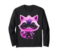 Mapache Retro Animal Kawaii Lindo Motivo Manga Larga