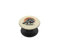 Mapache Salvaje al acecho Animal intrépido Atardecer Retro PopSockets PopGrip Adhesivo