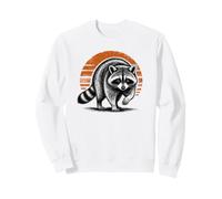 Mapache Salvaje al acecho Animal intrépido Atardecer Retro Sudadera
