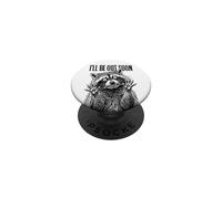 Mapache Salvaje en el Interior Divertido I'Ll Be out Soon Spirit Animal PopSockets PopGrip Adhesivo