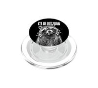 Mapache Salvaje en el Interior Divertido I'Ll Be out Soon Spirit Animal PopSockets PopGrip para MagSafe