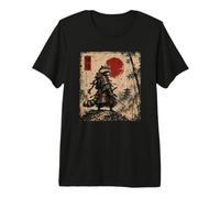 Mapache Samurai Japonés Vintage Ukiyo-e Woodblock Anime Camiseta Premium