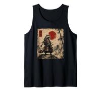 Mapache Samurai Japonés Vintage Ukiyo-e Woodblock Anime Camiseta sin Mangas