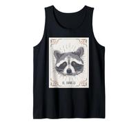 Mapache Tarot Card El Diablo Basura Oculta Panda Arte Camiseta sin Mangas