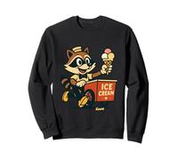 Mapache tierno con Carrito de Helado Cartoon Sudadera